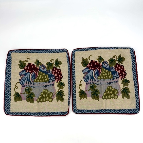 Vintage Fruit Tapestry Cottagecore Coastal Grandma Cushion Pillow Covers Set - Picture 1 of 7
